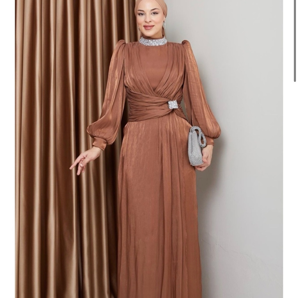 Elegant Brown Evening Gown